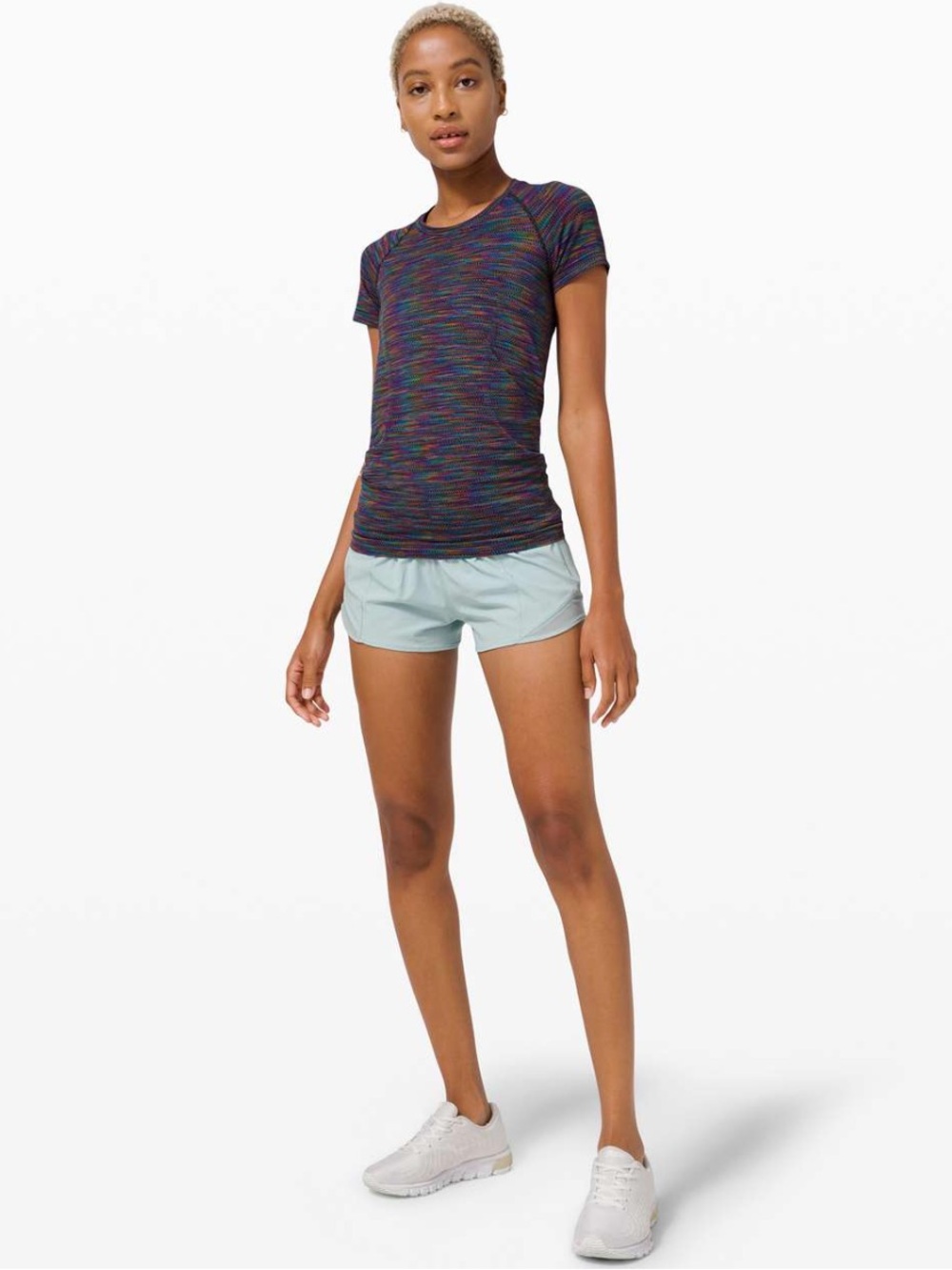 Lululemon Swiftly Tech Short Sleeve 2.0 Love Black/Rainbow RARE